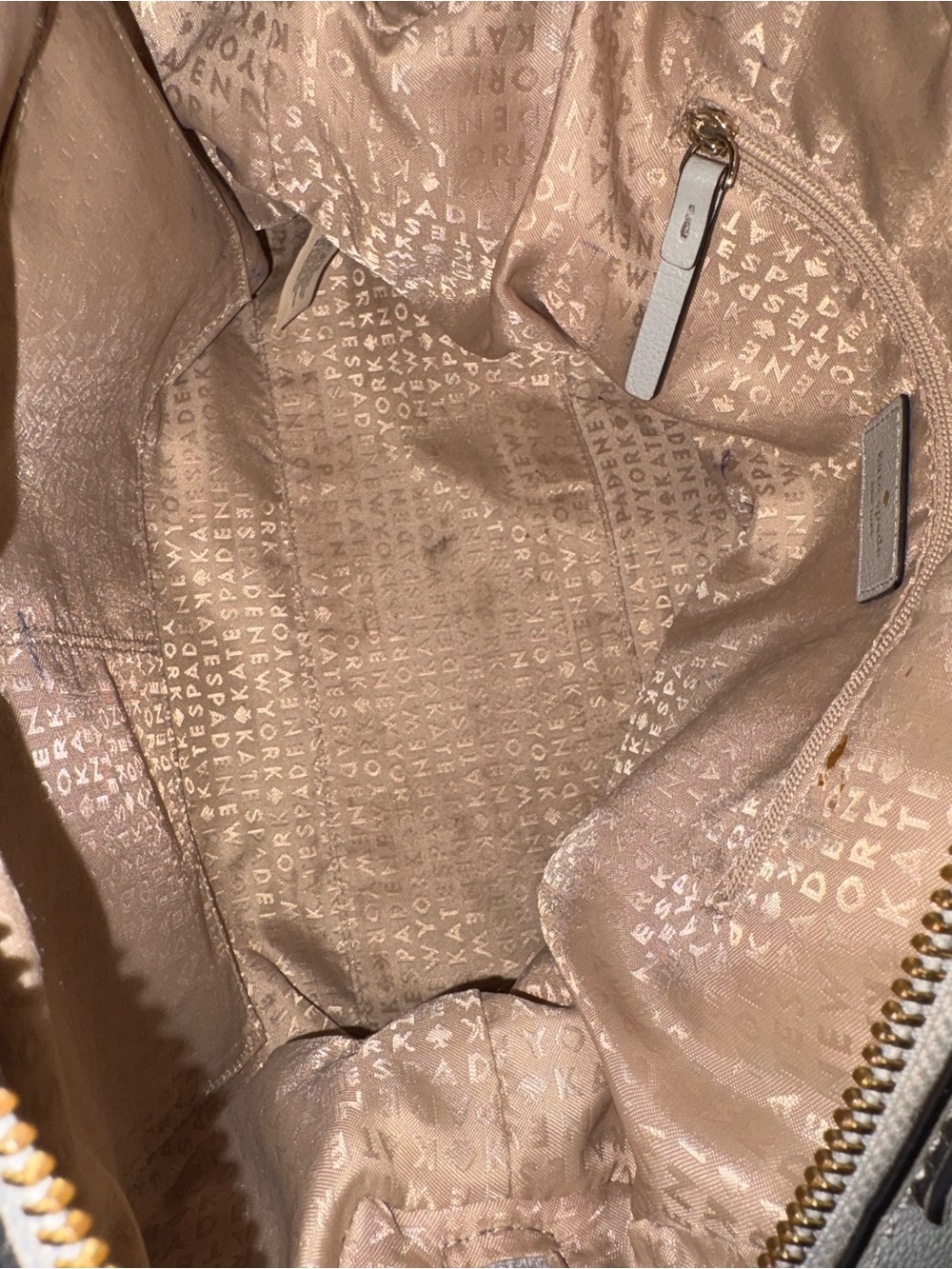 kate spade Ivory Leather Satchel with Gold Hardware - Picture 5 of 6